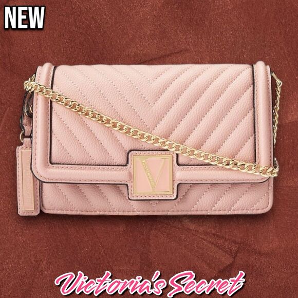 Victoria's Secret Handbags - New NWT Victoria’s Secret Chain Crossbody Shoulder Bag Purse – Blush Pink